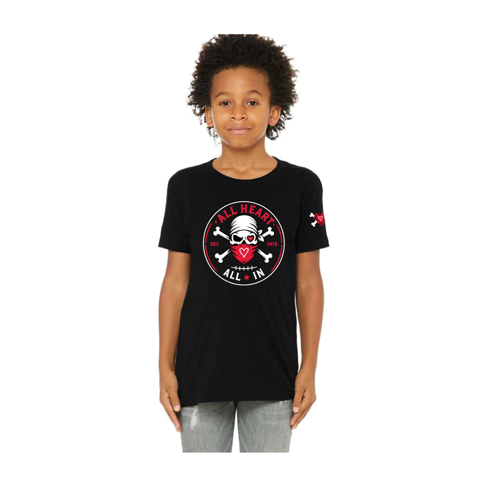 ALL HEART ALL IN TEE — YOUTH — Black