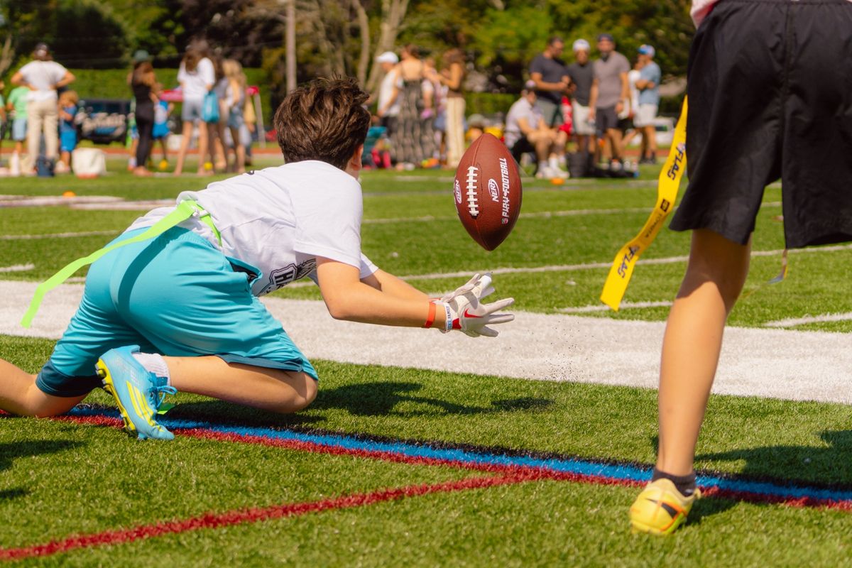 Player dives as the ball comes loose